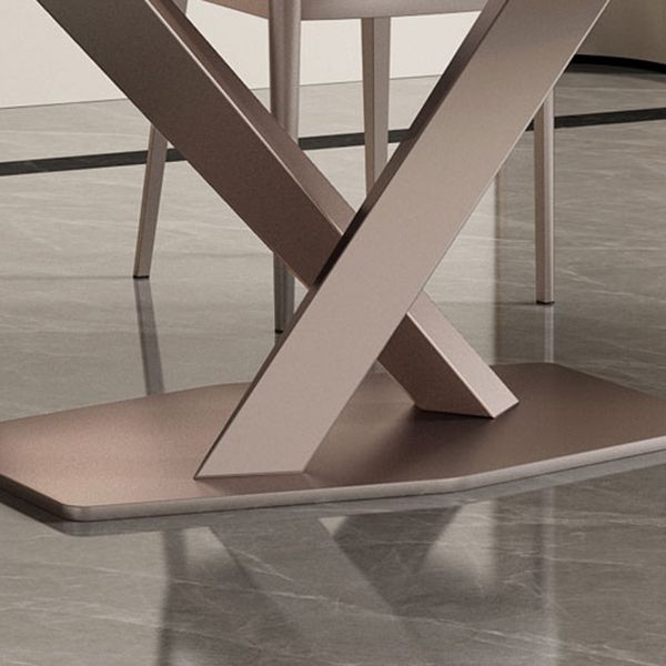 Modern Dining Set 1/2/5/7 Pcs Sintered Stone Dining Table with Chairs