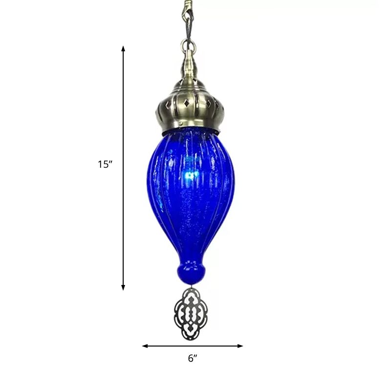 Lampada tradizionale a sospensione Blu/Verde/Taupe Bimbato in vetro 1/4 Bulbs Sospensione Luce per camera da letto