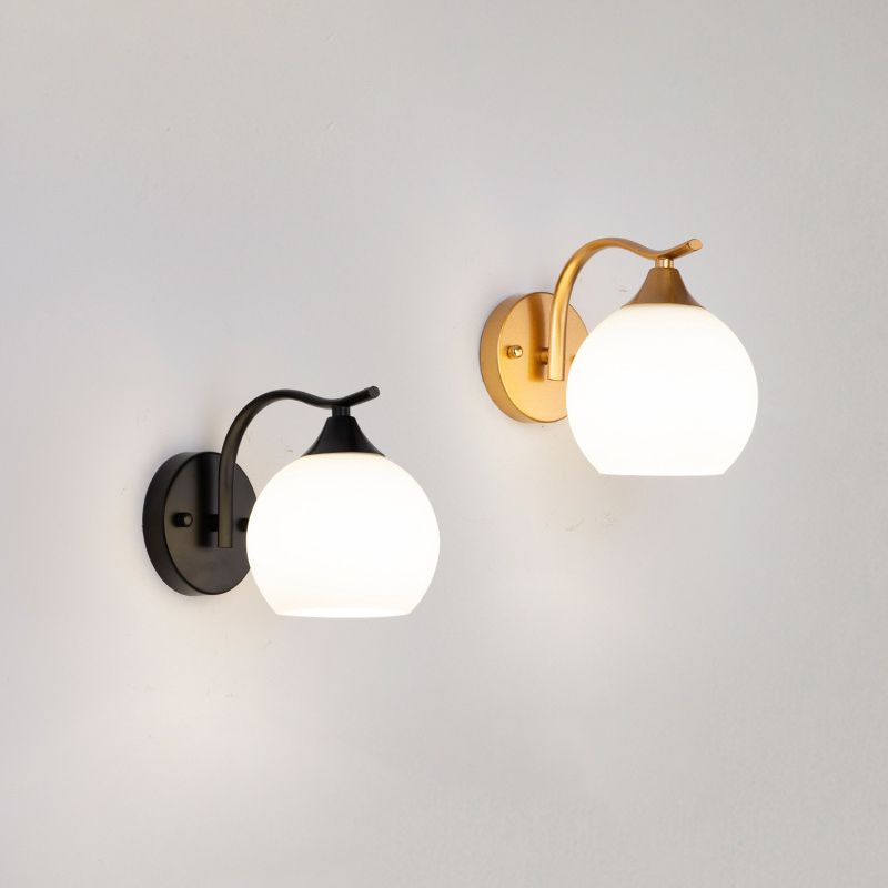 Contemporary Style Orb Wall Mounted Light Glass 1 Light Wall Mounted Lamp