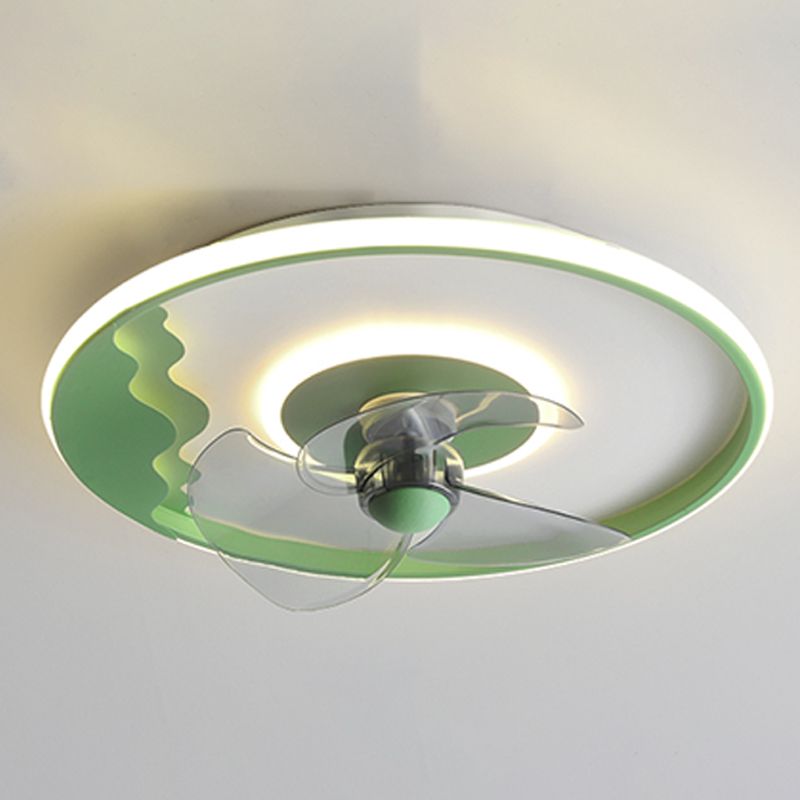 Metal Geometric Ceiling Fan Lights Modern Style 2 Lights Flush Mount Lamp