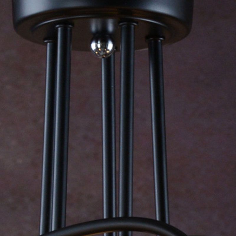 Black Sputnik Semi Flush Mount in Industrial Creative Style Lacquered Iron Ceiling Fixture