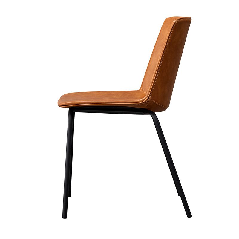Ensemble de chaises latérales à dossier solide de salle à manger de cuisine de chaise en métal de style contemporain