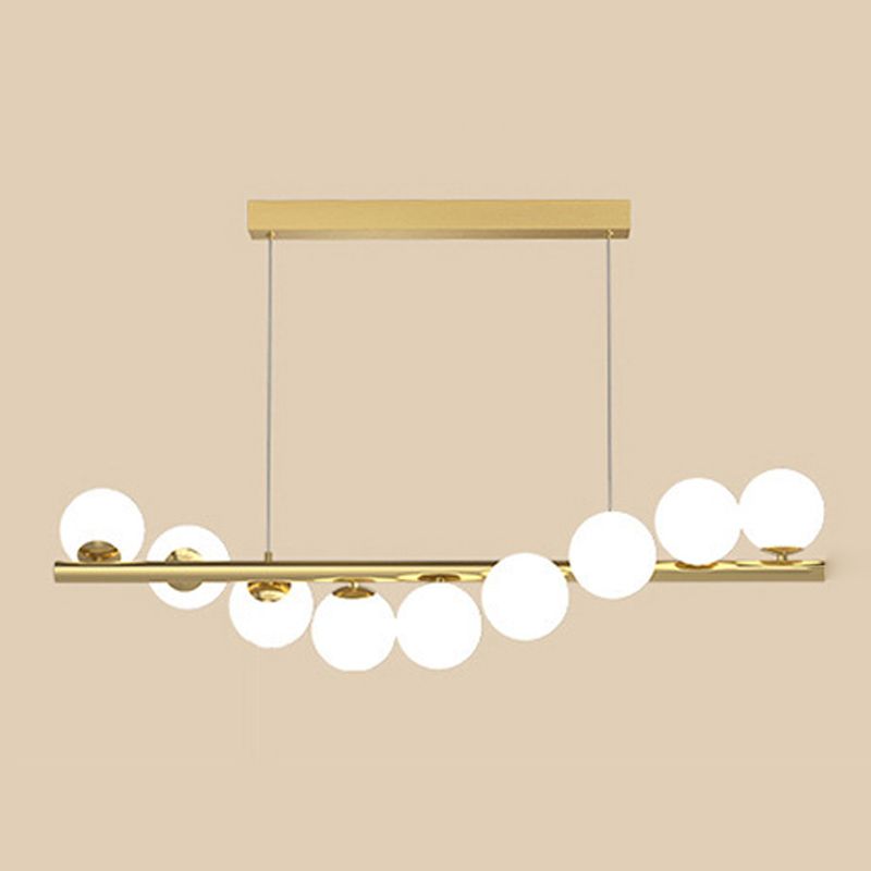 Glass Ball Shape Chandelier Light Modern Multi Lights Chandelier Light Fixture in Gold