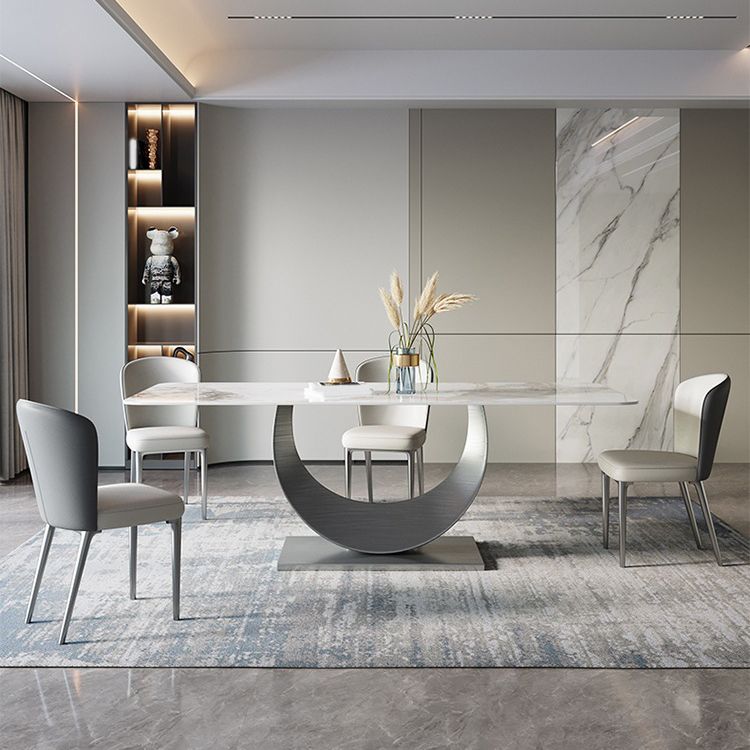 Contemporary Rectangle Dining Table Set Sintered Stone 1/4/7/8 Pieces Dining Set