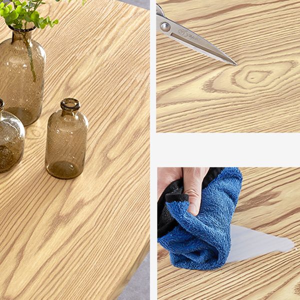 Minimalist Wooden Dining Set Standard Height with Pedestal Base Dining RoomSet for Home Use