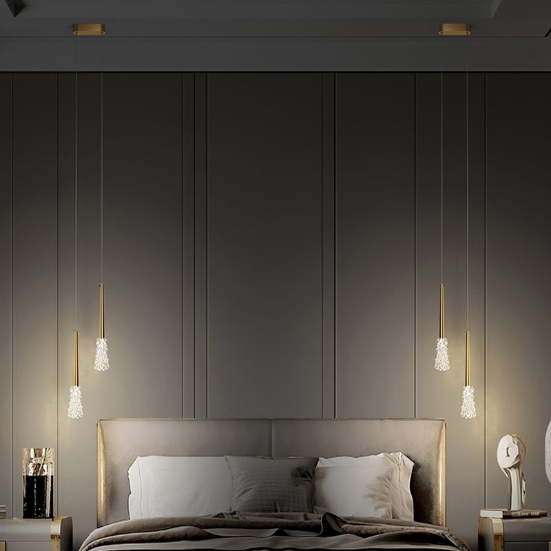 Modern Hanging Lamp Household Pendant Light Fixture with Crystal Shade for Drawing Room