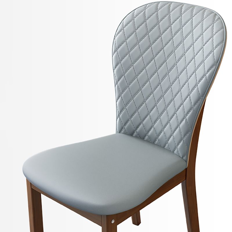 Contemporary Wood Dining Armless Chairs Upholstered Side Chairs for Restaurant Use