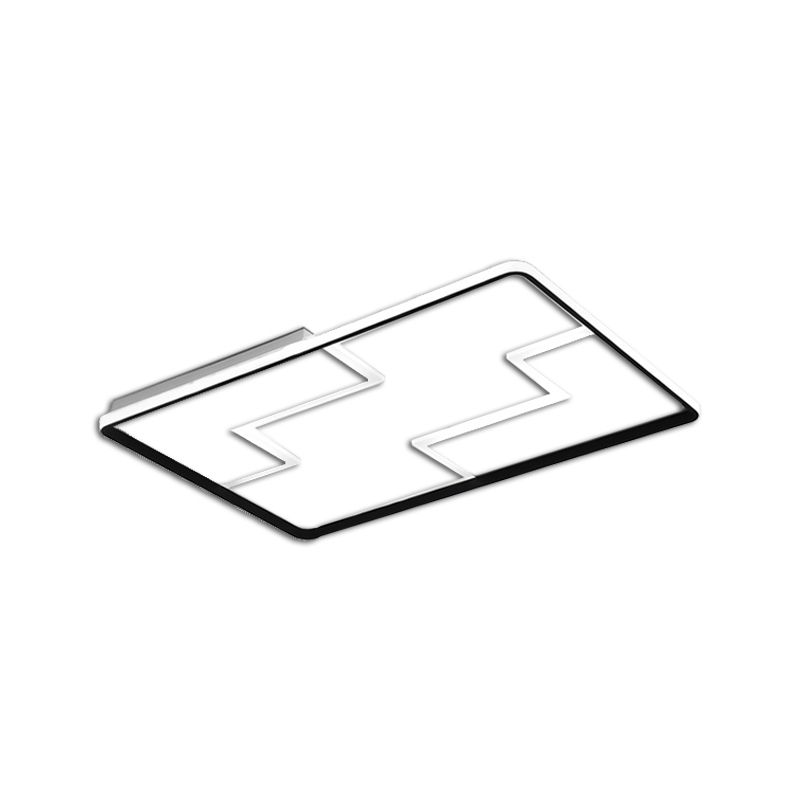 Acrylic Block Flush Ceiling Light Fixture Simplicity 19"/23"/27.5" Wide LED White/Black Flush Mount Lamp in Warm/White Light