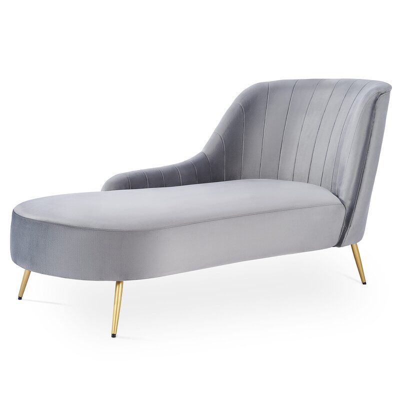 Glam with Arms Solid Color Chaise Round Arms for Bedroom Living Room