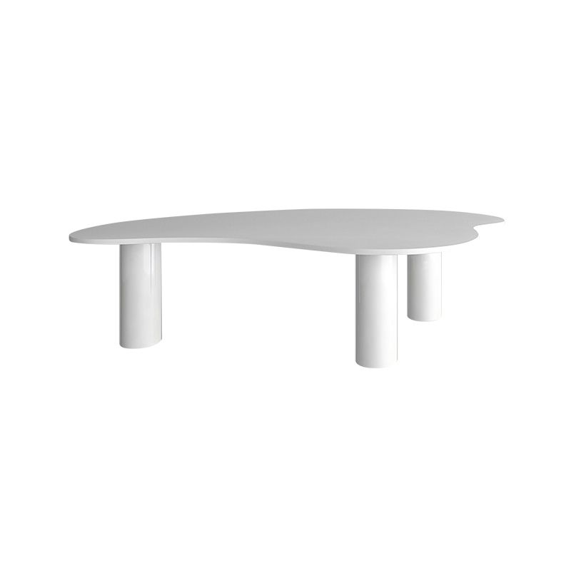 Modern Slate 3 Legs Coffee Table Single White Cocktail Table