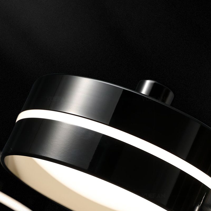Metal and Acrylic Kitchen Island Fixture in Black LED Linear 5 / 6 - Head Pendant Ceiling