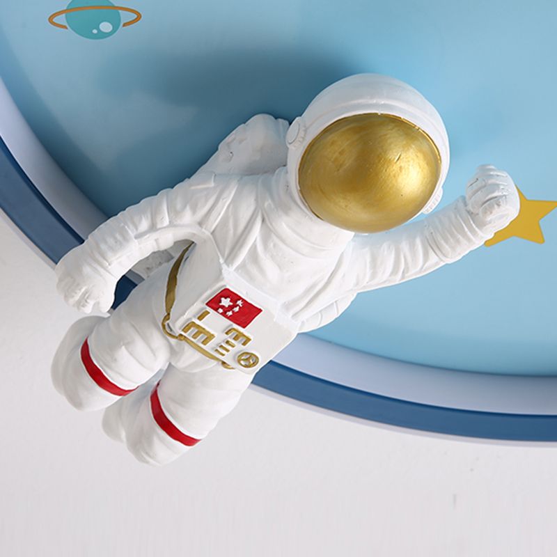 Astronaut LED Ceiling Lamp White Acrylic Flush Mount Light for Children's Room