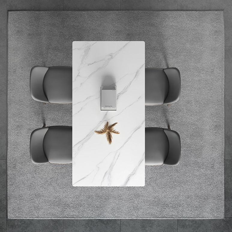 Dining Room Set Minimalist with Solid Wood Dining Table and Upholstered Chairs