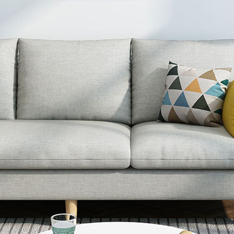 Contemporary Fabric Slipcovered Square Arm Pillows Standard Seating