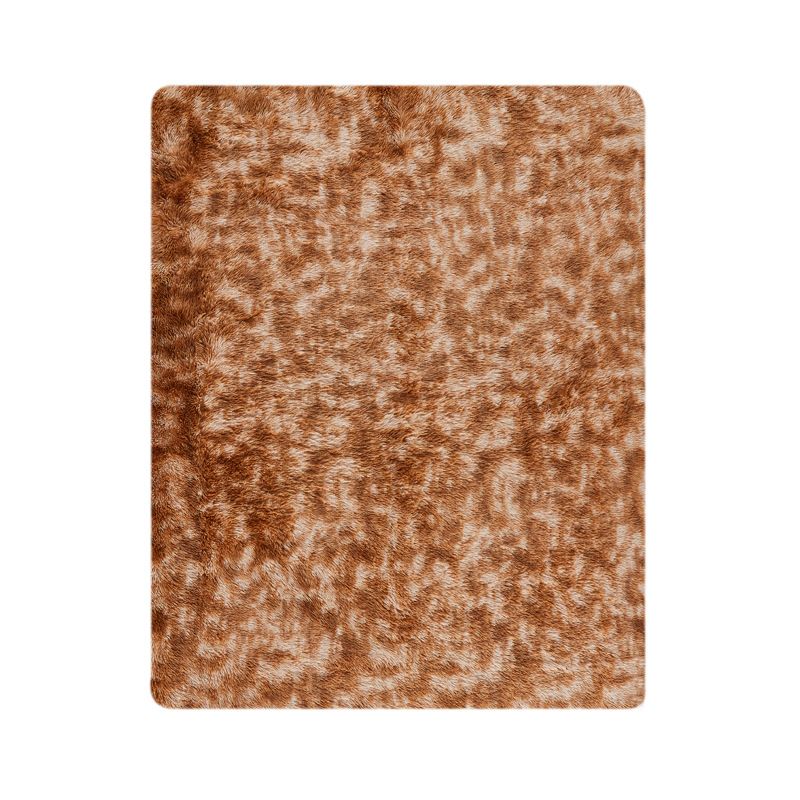 Minimalist Living Room Rug Simple Tie Dye Print Carpet Polyester Shag Rug with Non-Slip Backing