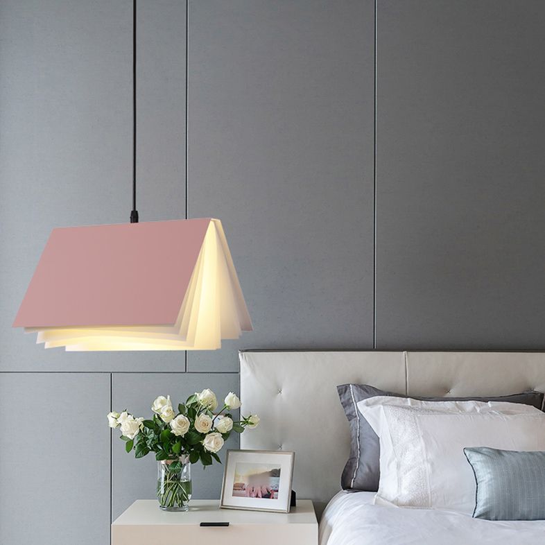 Macaron Pendant Light Modern Simple Style Book Shape Indoor Living Room Hanging Lamp