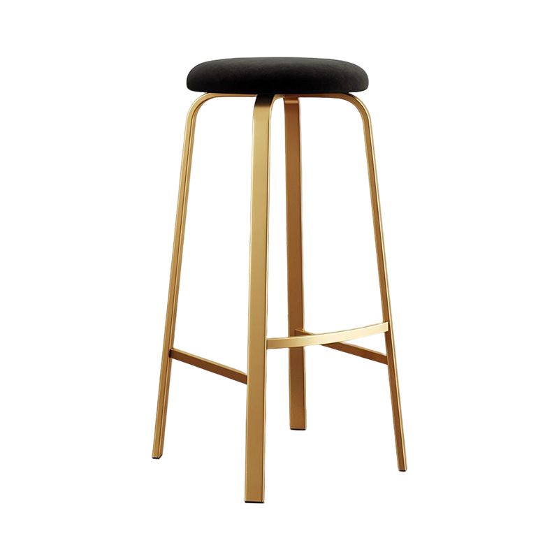 Footrest Upholstered Armless Bar Stool Matte Finish Backless Home Stool