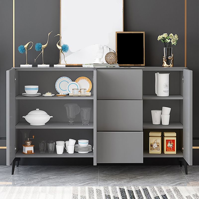 Glam Style Sideboard Wood Dining Buffet with Cabinets and Drawers