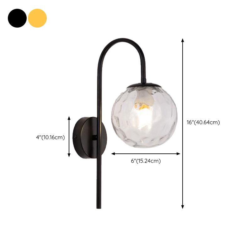 Ball Glass Shape Wall Light Modern Style 1-Light Wall Light Sconce
