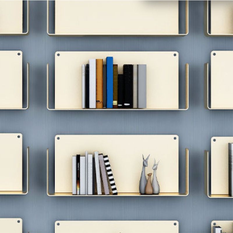 1 Shelf Closed Back Bookshelf Glam Metal Floating Horizontal Bookcase