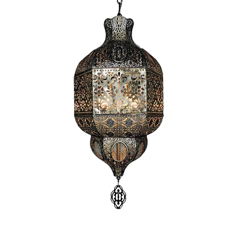Bronzo Attacco a sospensione Light Art Deco Metal 3-Bulb Soggiorni Lampadiellieri