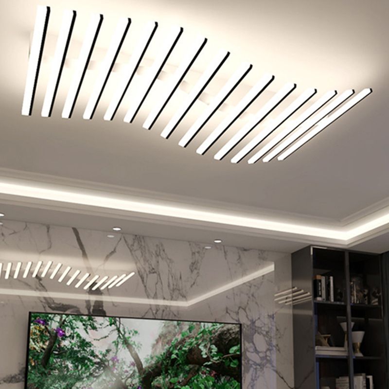 Luminaires encastrés en métal, plafonniers linéaires modernes pour chambre à coucher avec abat-jour en acrylique