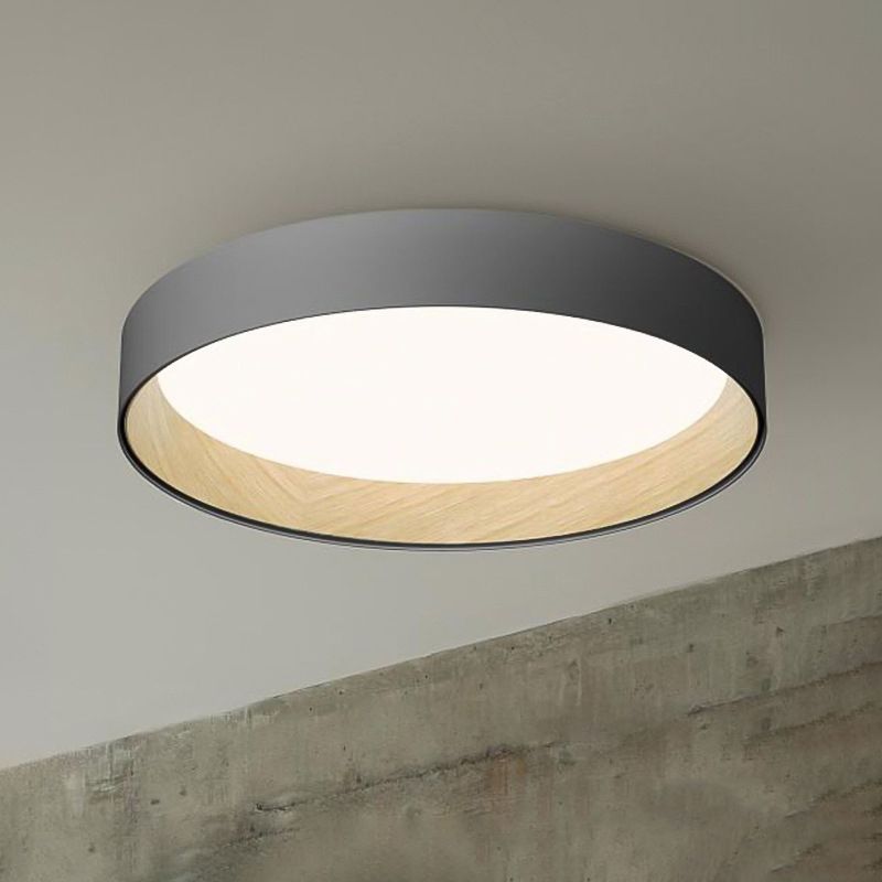 Moderne minimalistische ronde LED-inbouw smeedijzeren plafondarmatuur met acryl kap