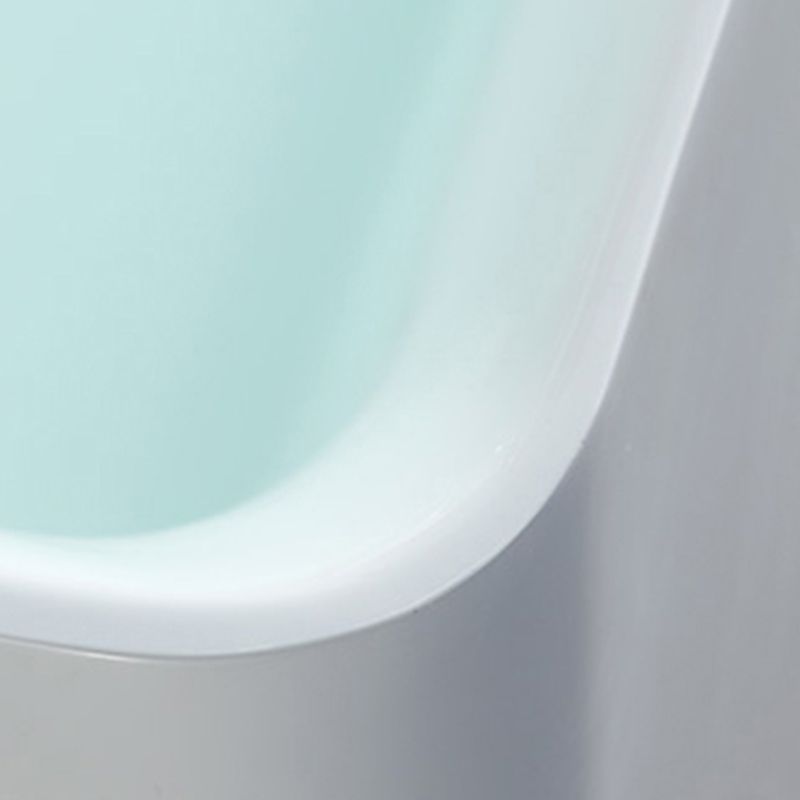 Modern Style Acrylic Bathtub Rectangle Back to Wall Bathroom Bathtub in White