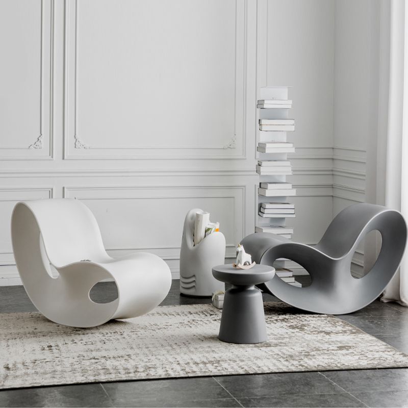 Modern Rocker Chair Plastic Seat Belt Rocking Accent Chair for Living Room