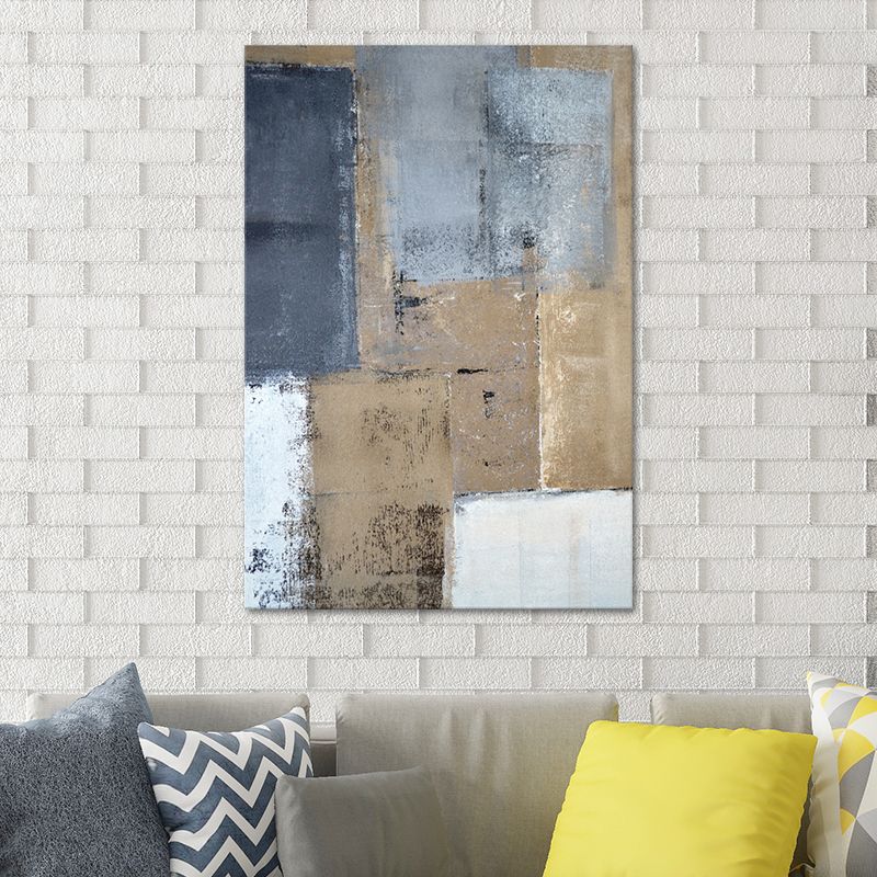 Textured Distressed Painting Canvas Print Contemporary Wall Art for Living Room