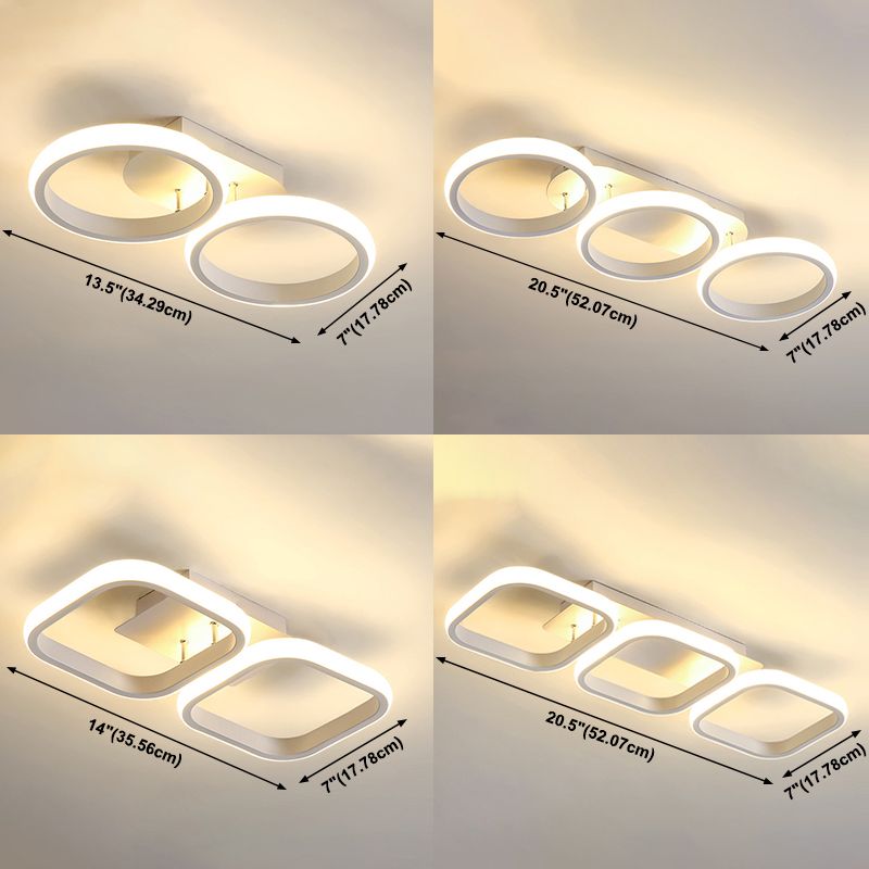 Multi Lights Moderne Scandinavische semi-inbouwlamp Ijzer en acryl schaduw LED-licht voor keuken