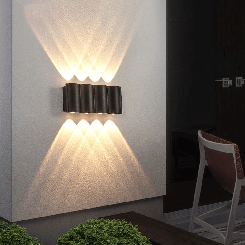 Geometric Wall Mounted Lamps Modern Style Metal Multi Lights Wall Light Sconces in Black