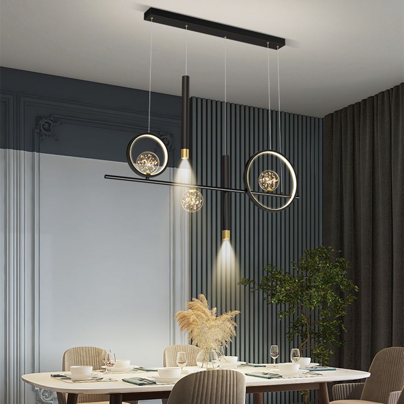 Modern Linear Island Chandelier Lights Metal Pendant Lighting Fixtures