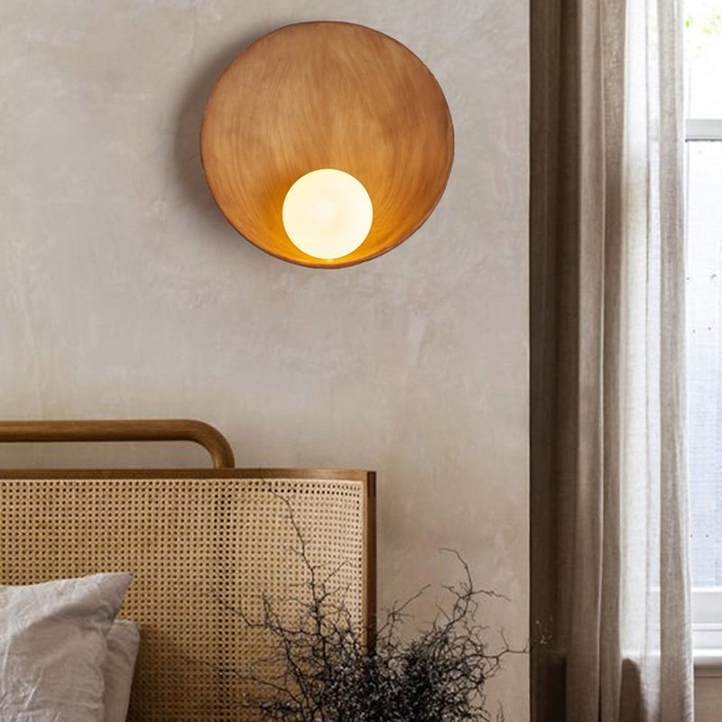 Nordic Style Wall Light Bowl Shape Wall Lamp with Glass Shade for Bedroom