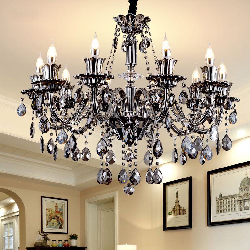 Crystal Candelabra Hanging Light Fixtures Vintage Living Room Hanging Chandelier Light
