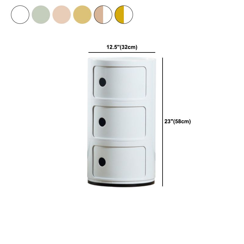 Plastic Nightstand Or End Table, Modern 2/3/4-Door Bedside Cabinet