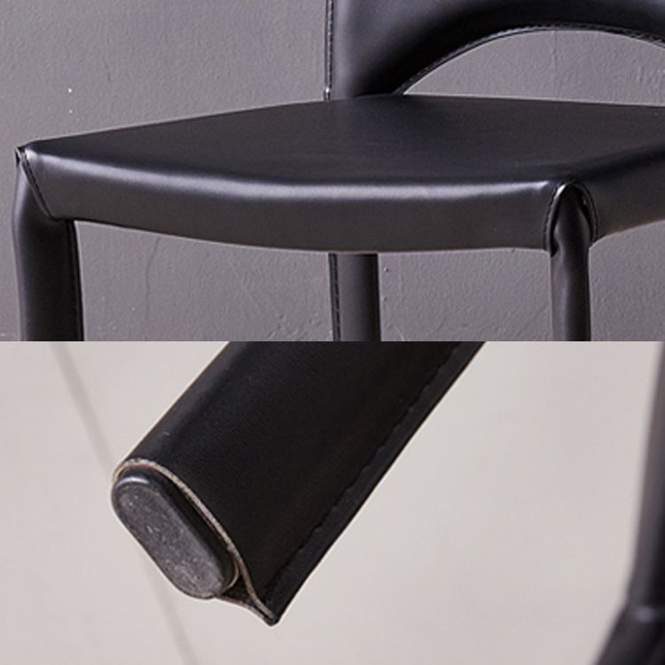 Silla de comedor de metal moderno con respaldo abierto, silla lateral para uso en restaurantes