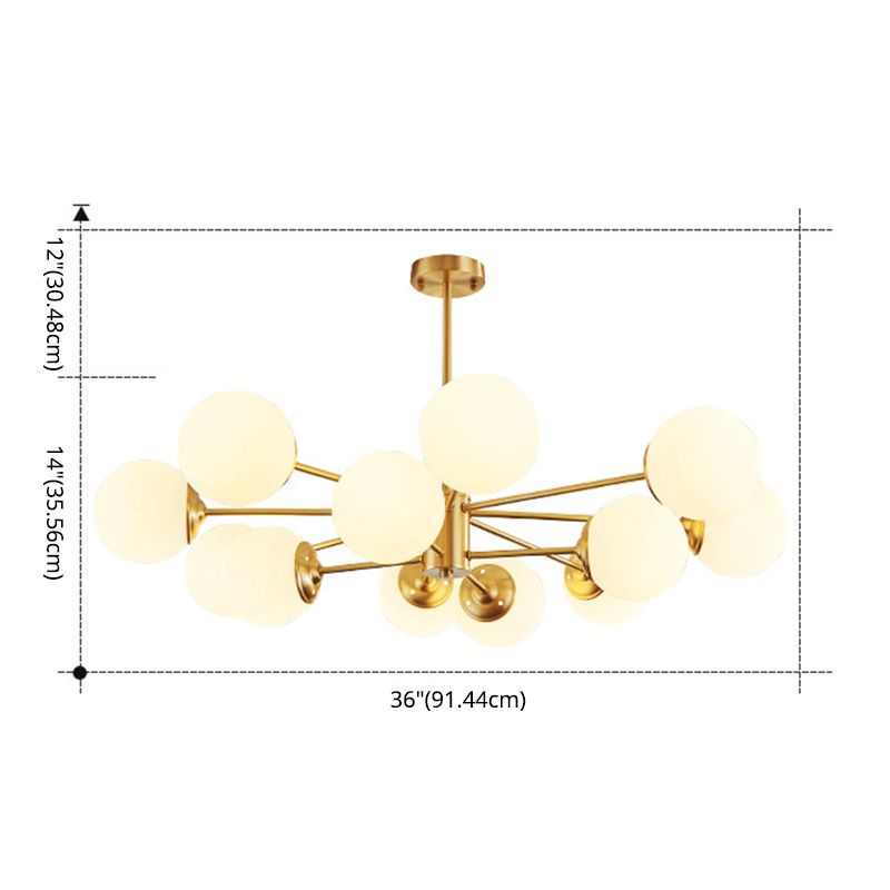 Balls Chandelier Light Fixture Simplicity-Style Glass Pendant Lighting Fixture for Bedroom