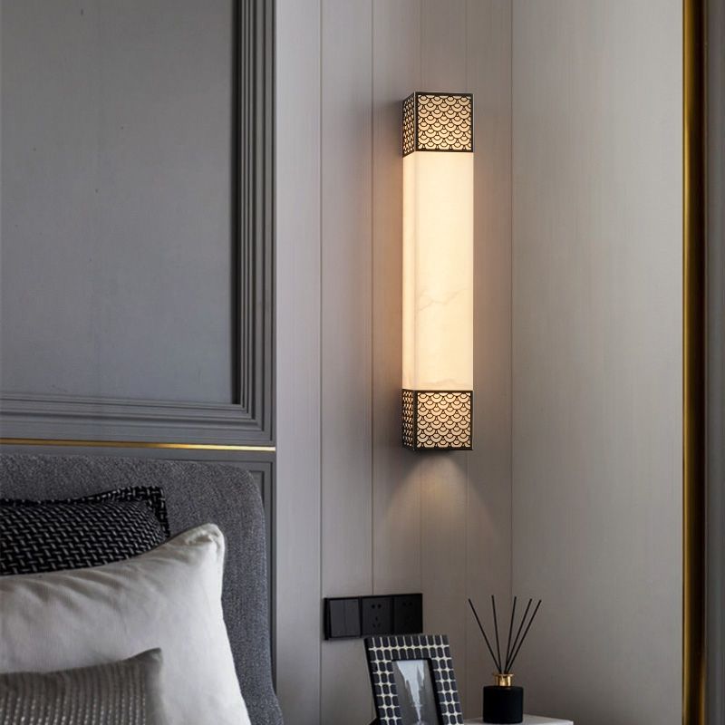 Lampada da parete a parete quadrata contemporanea Lampada a monte in metallo per soggiorno