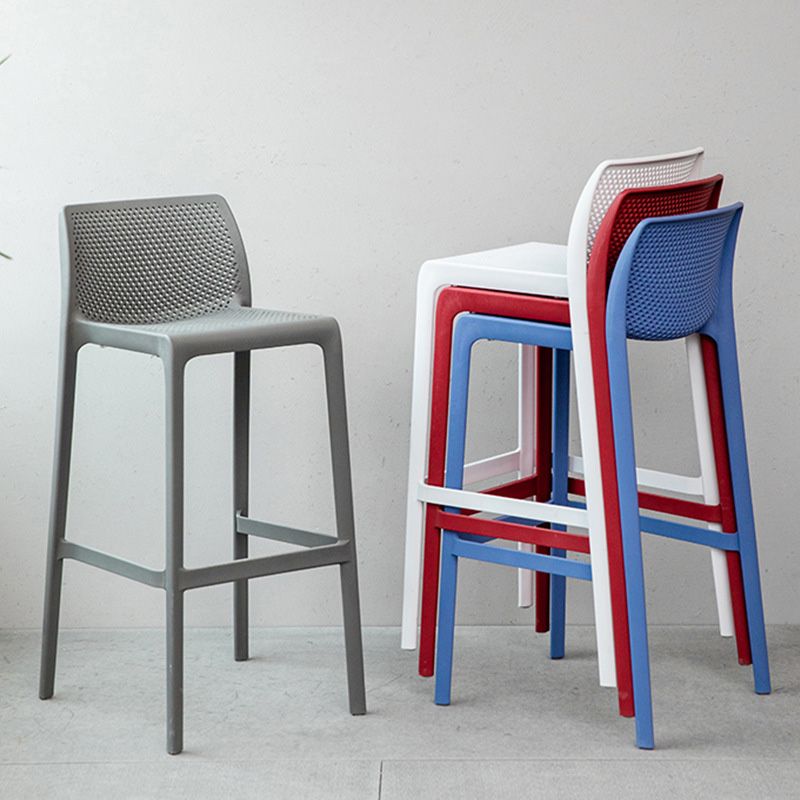Nordic Style Bar-stool Plastic Counter Bar Stool with 4 Legs for Home