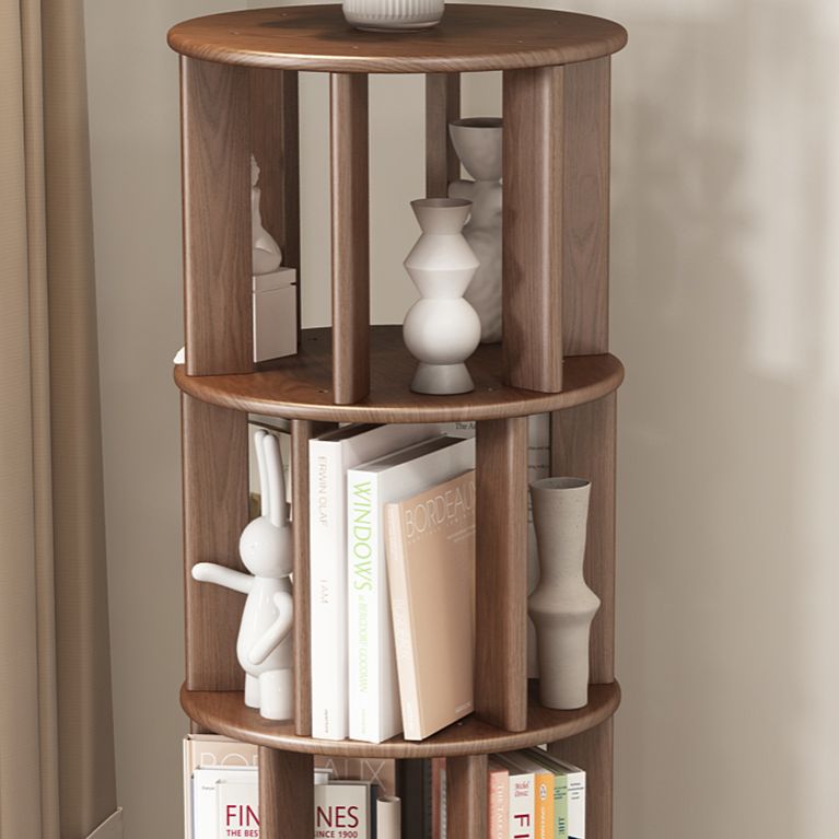 Scandinavian Style Bookshelf with Casters Bookcase for Home Office Study Room