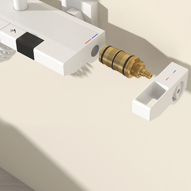 Wall Mount Shower Set Square Shower Arm Adjustable Spray Pattern Shower Set