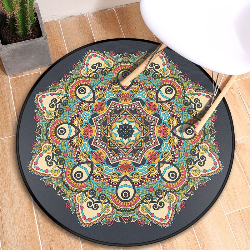 Tapis d'intérieur Mandala Tribal, multicolore, marocain, synthétique, antidérapant, résistant aux taches, adapté aux animaux de compagnie, pour chambre