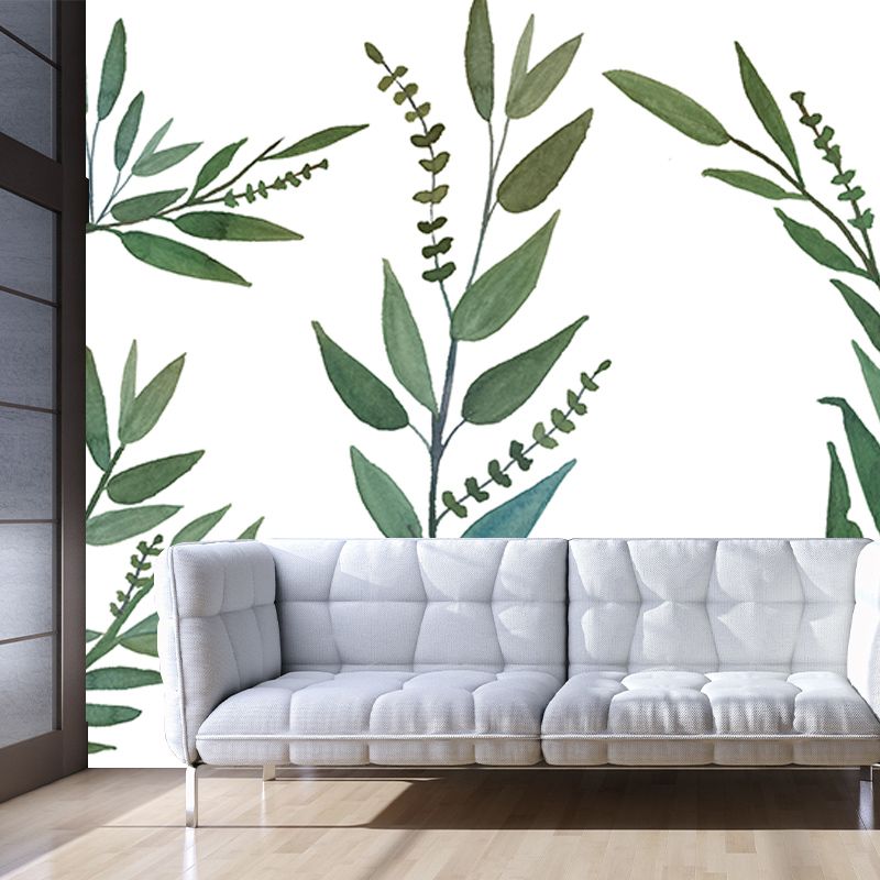Environment Friendly Tropical Plants Mural Mildew Resistant for Sleeping Room