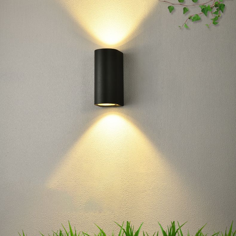 Lámparas negras modernas lámparas aluminio al aire libre 2 luces lámpara de pared de lámpara de pared