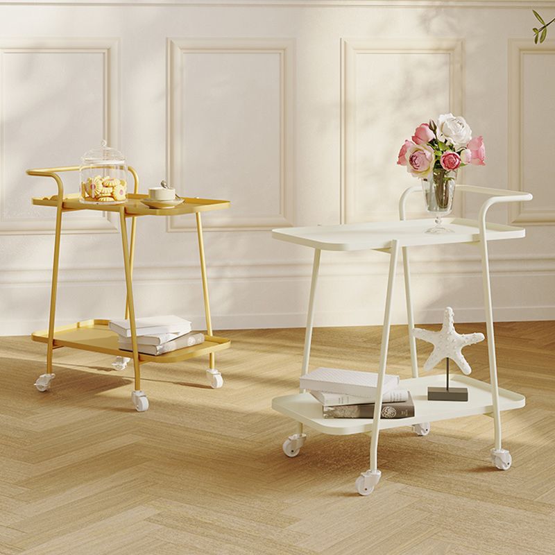 22"H Contemporary Corner Table Metal Double Tier Accent Side Table