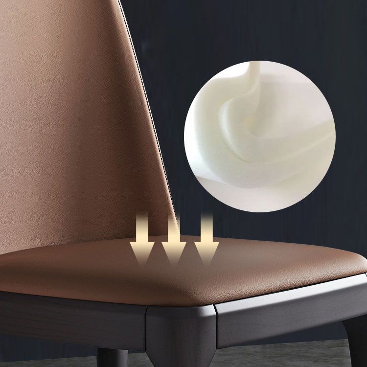 Silla de comedor de madera de goma industrial para acabado mate de cuero silla lateral (juego de 2)