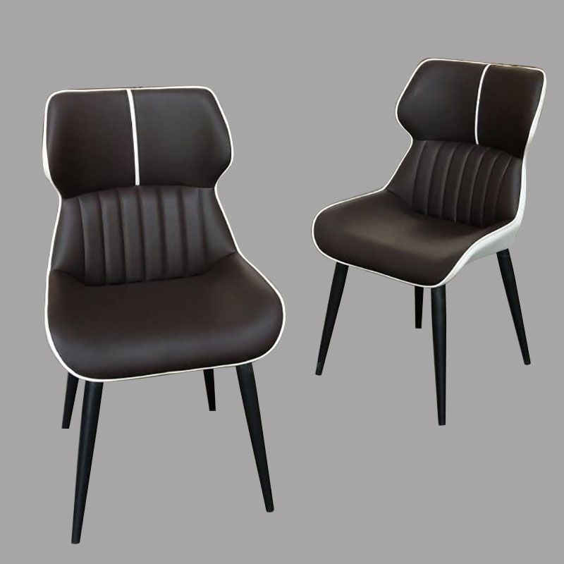 Sillones Parsons contemporáneos Sillas decorativas y de comedor curvas de cuero