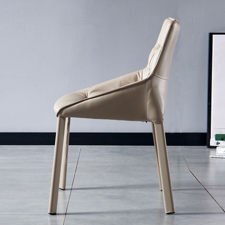 Sillas laterales de comedor de cuero contemporáneo, silla con respaldo sólido para uso doméstico