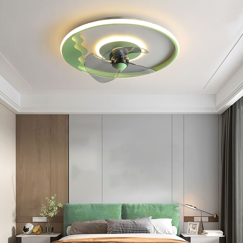 Metal Geometric Ceiling Fan Lights Modern Style 2 Lights Flush Mount Lamp
